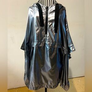 Silver metallic poncho, size Small.